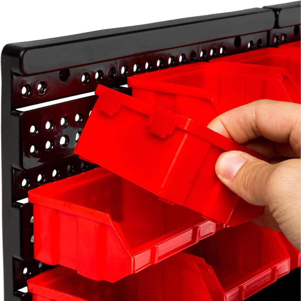 Wall Mounted Storage Bins, 30 Wall Mount Tool Organizer Bins Plastic Parts Ra...
