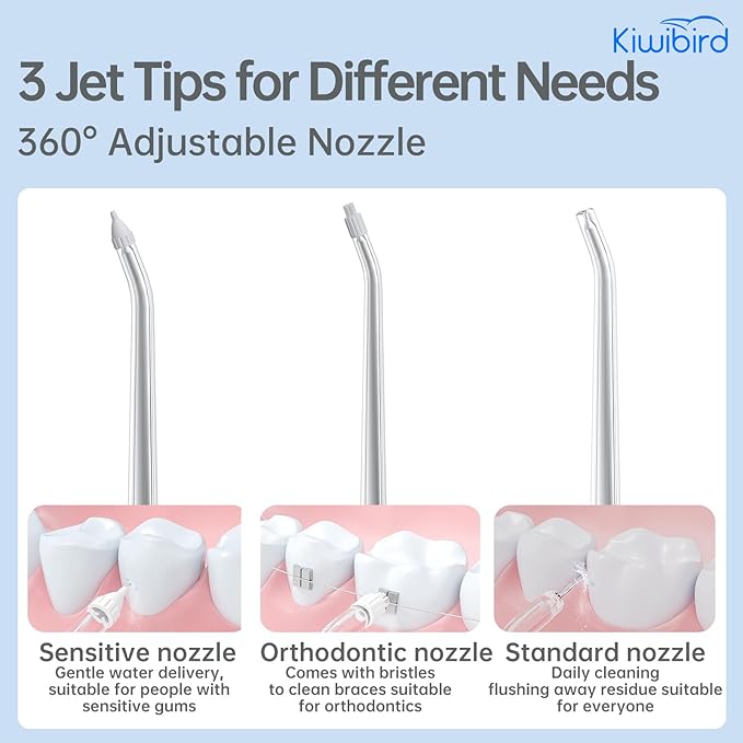 KIWIBIRD Mini Water Flosser for Travel, Ultra-Portable Cordless Oral Irrigator