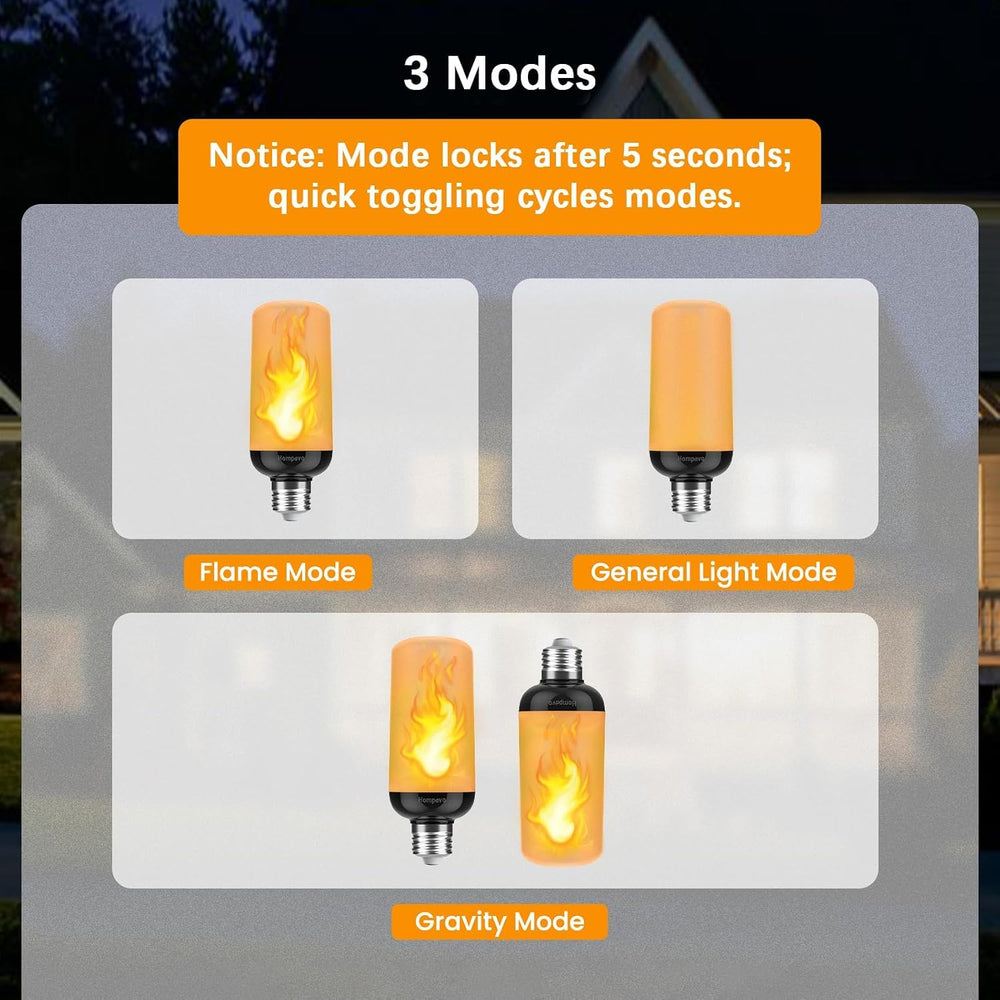Gen2 Flame Light Bulbs, Like Real Fire 3-Mode for Halloween Decor
