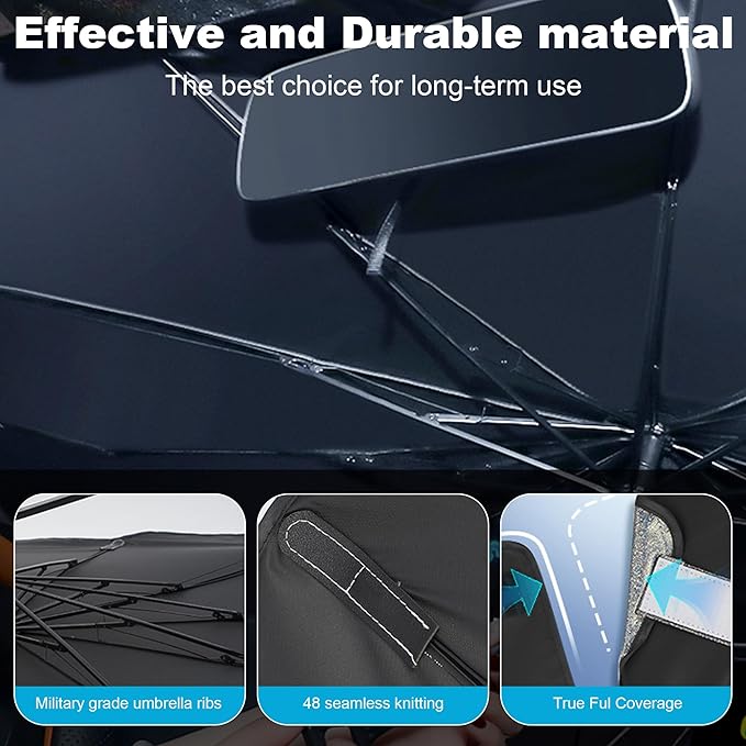 Windshield Sun Shade Umbrella, Portable Foldable, Spring Structure Wind Shield