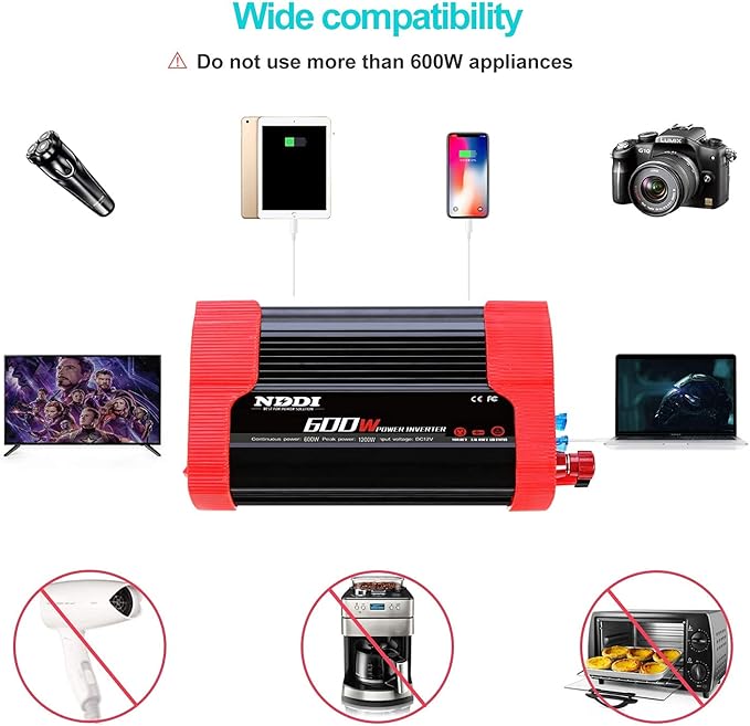 600W Car Power Inverter 12V DC to 110V AC Converter