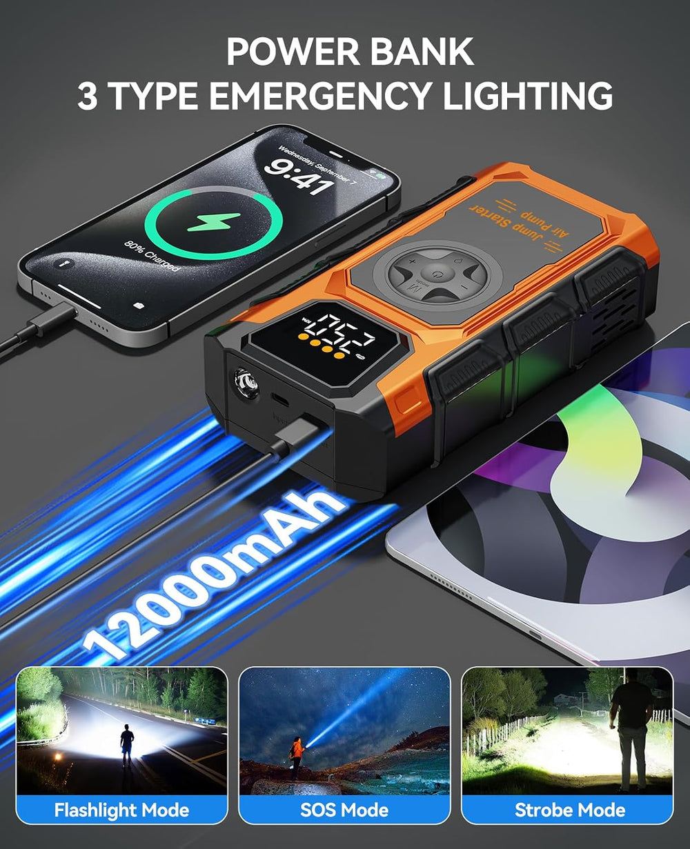 Tire Inflator Portable Air Compressor, 150 PSI Cordless Mini Air Pump for Car...