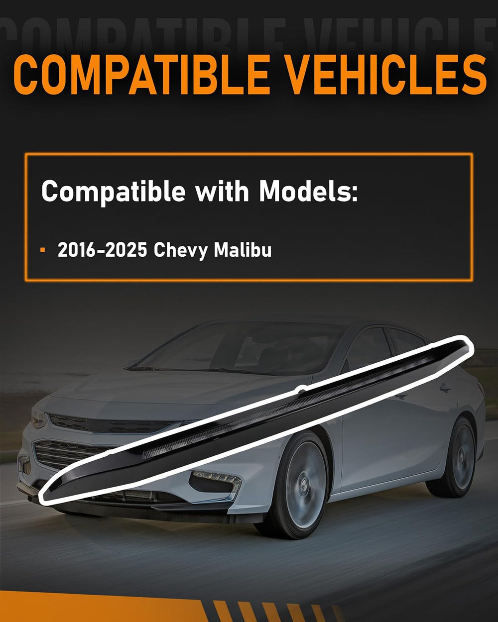 3rd Third Brake Light Assembly Compatible with Chevrolet Chevy Malibu | Compa...
