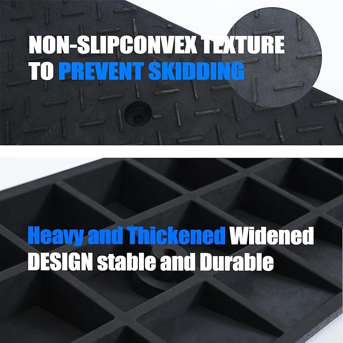 2 Pack 1.6'' Rise Rubber Curb Ramp Heavy Duty Loading Rubber Curb Ram...