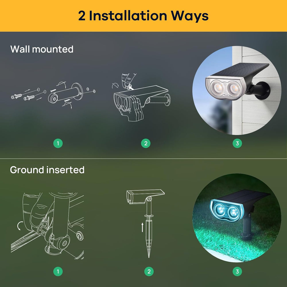 Linkind Halloween Solar Spotlights Outdoor Waterproof Multicolor 10 Pack