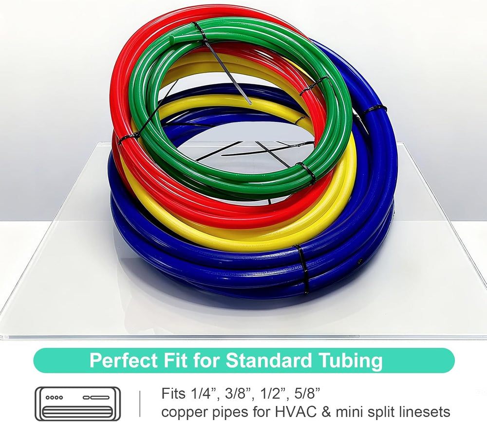 4PCS Copper Tubing Pipe Bender Kit, 4M Built-in Bending Strips for 1/4”, 3/8”...
