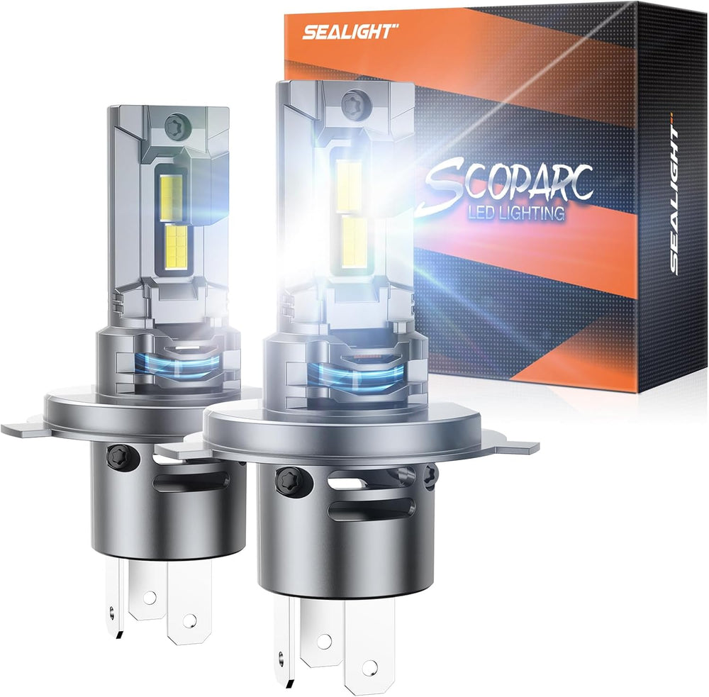 SEALIGHT H4 Fog Bulb 40000LM 6500K Cool White 52W High Power Error-Free (2 Pack)