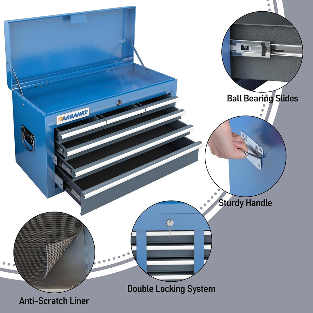 20 Drawer Rolling Tool Chest Combo,with Wheels & Foot Pads, Blue