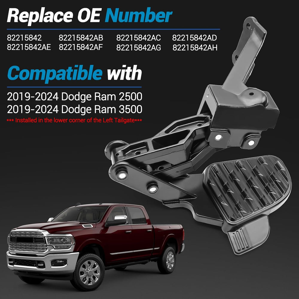 Rear Bed Step,Retractable Bed Step Bumper Step for 2019-2024 Dodge Ram 2500 3...