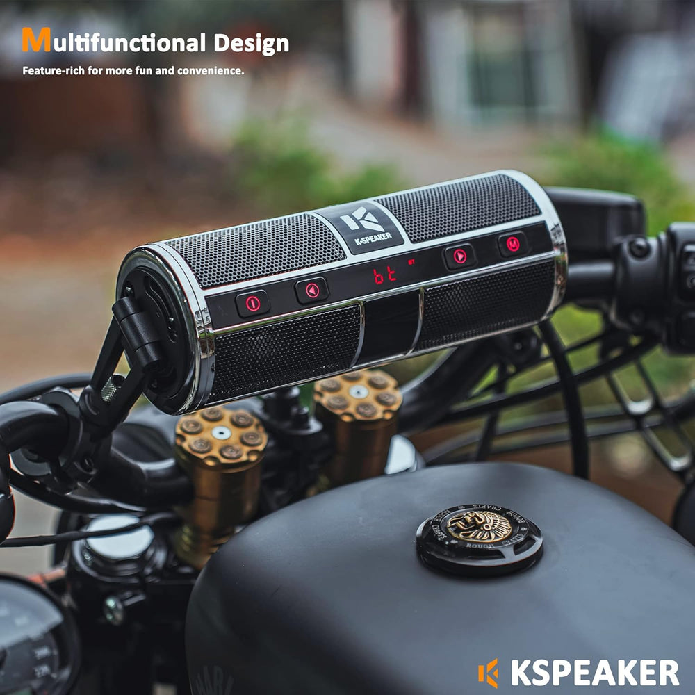 KSPEAKER Motorcycle Speakers Bluetooth Waterproof Radio Audio System Built-in...