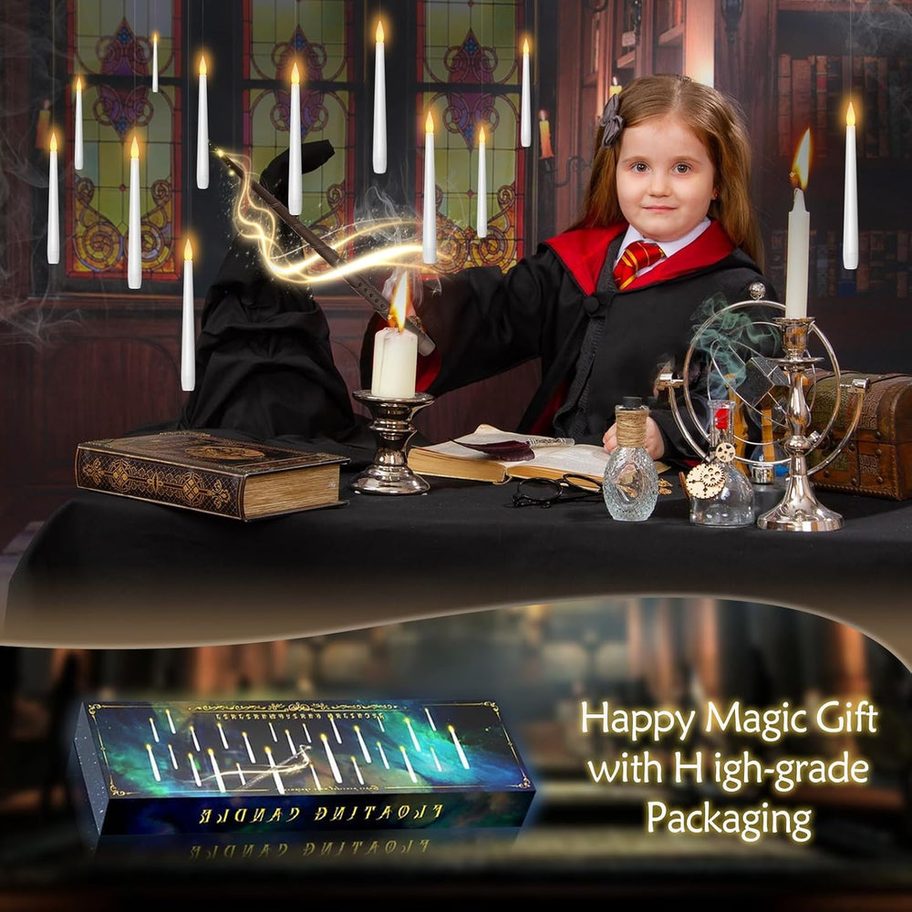 kakoya Flameless Floating Candles with Wand๏ผ20 Pcs Magic LED Hanging Taper Ca...