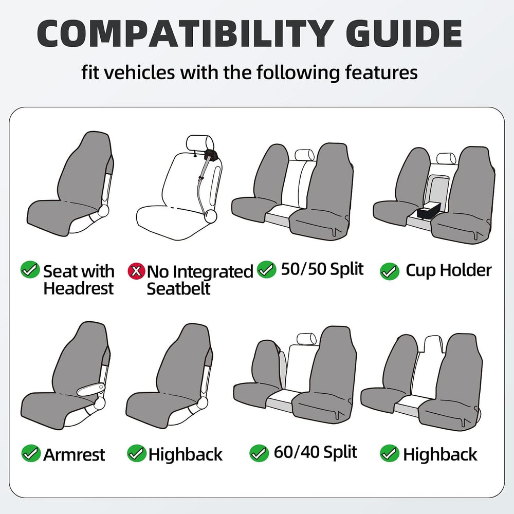 Leader Accessories Waterproof Towel Car Seat Cover, Front Bucket, Black