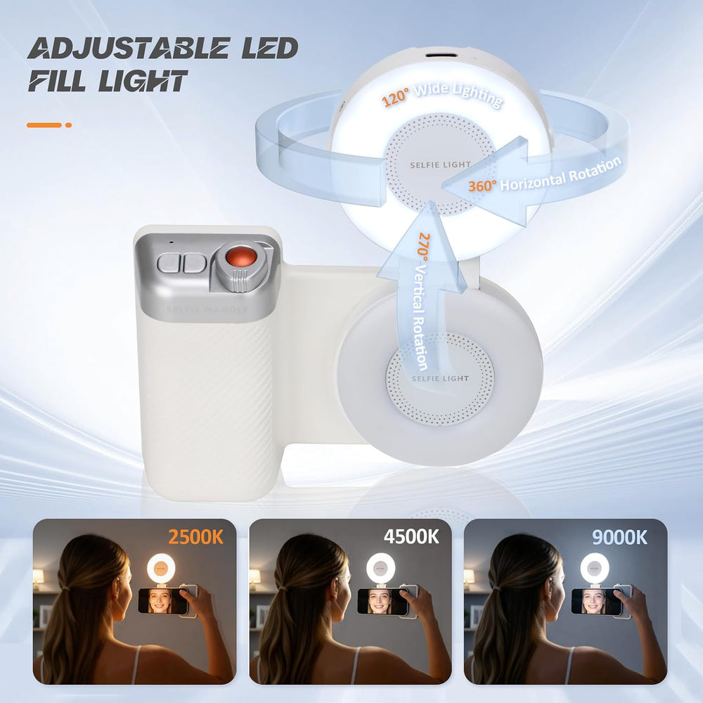 Magnetic Phone Camera Grip + LED Selfie Light Kit 800mAh 2500-9000K