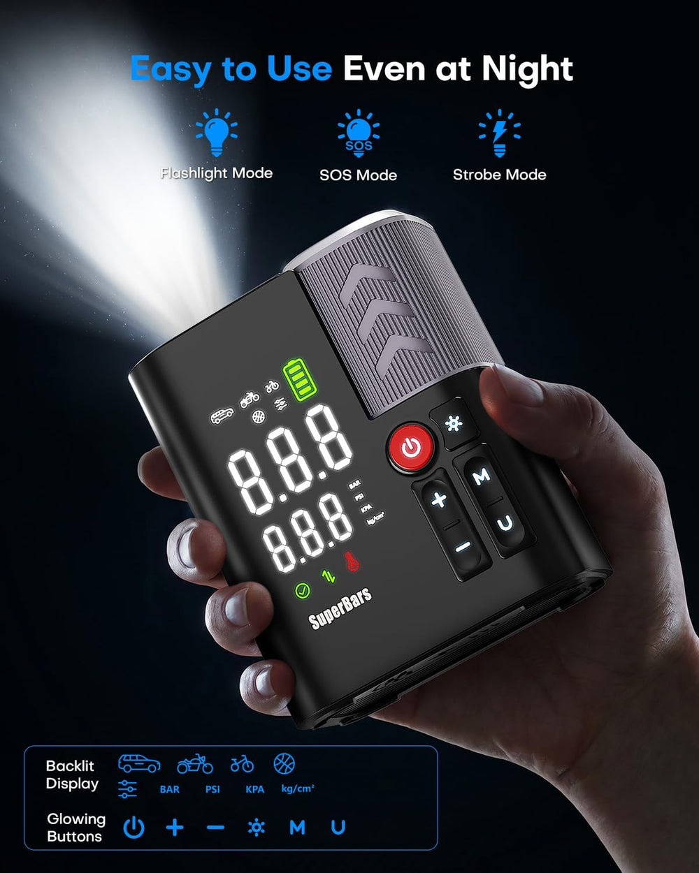 Tire Inflator, 160PSI Portable Air Compressor for Car Tires