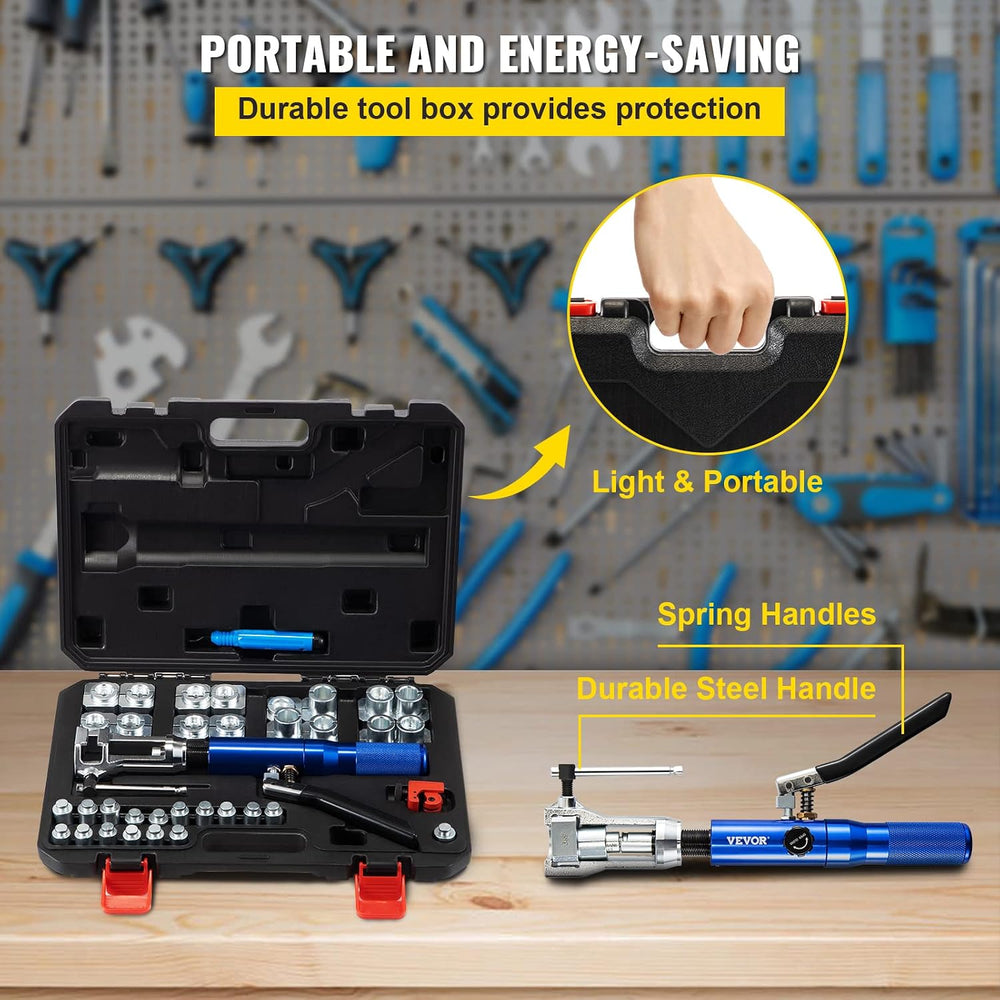 VEVOR Hydraulic Flaring Tool Kit, 45° Double Flaring Tool, Brake Repair Brake...