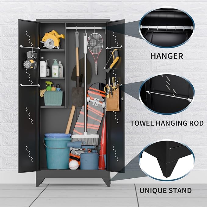 75" Taller Metal Garage Storage Cabinet, Tool Chest, Large Office Storage