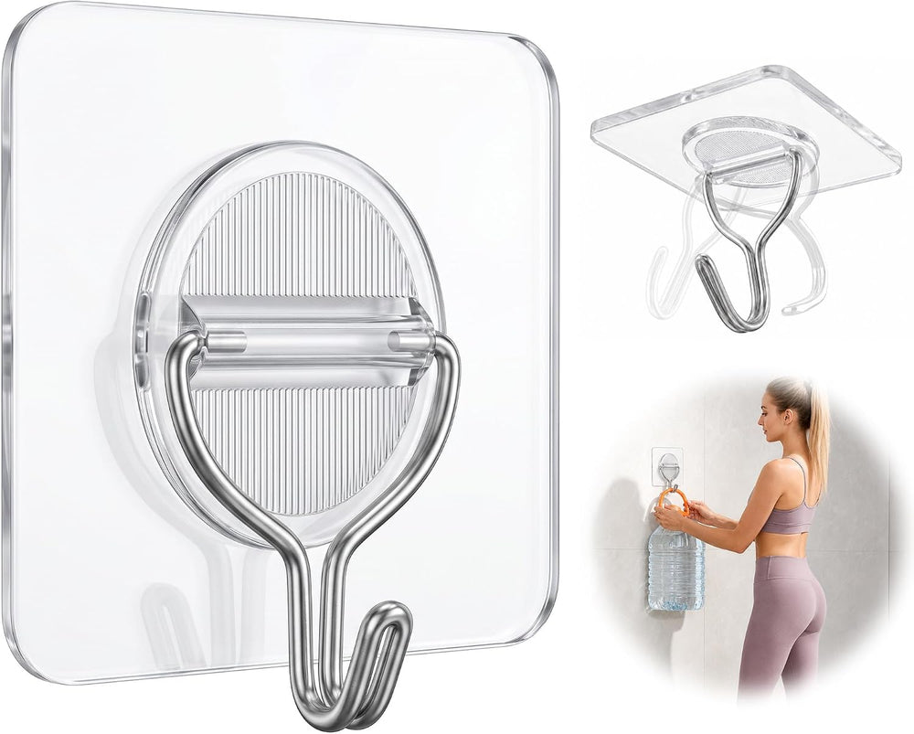 Clear Adhesive Wall Hooks Heavy Duty Hanging Sticky-100 Pack