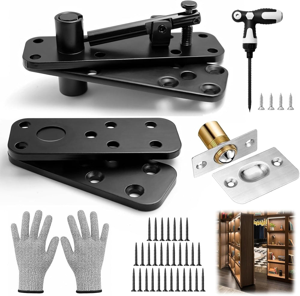 Hidden Door Pivot Hinge, 570LBS Load Capacity Heavy Duty Hidden Door Bookcase...