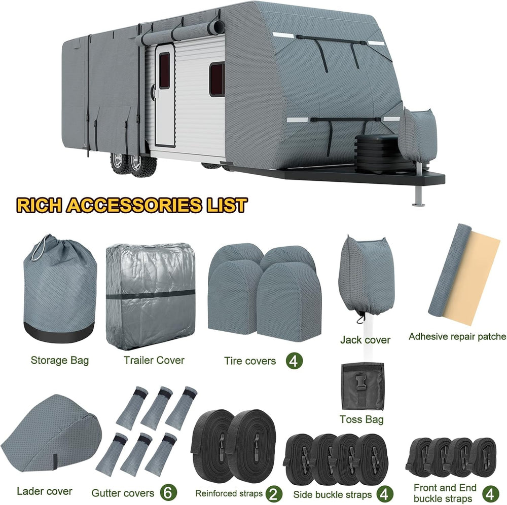 Mofeez Travel Trailer RV Cover, Extra-Thick Upgraded 7 Layers for Camper Cove...