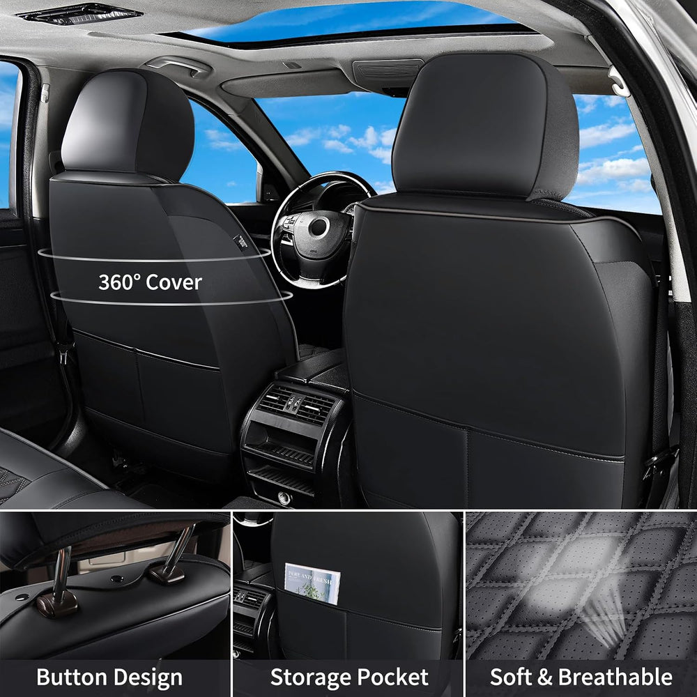 Huidasource Ford Seat Covers, Leather Pickup Seat Cushion Cover Fit for 2015-...