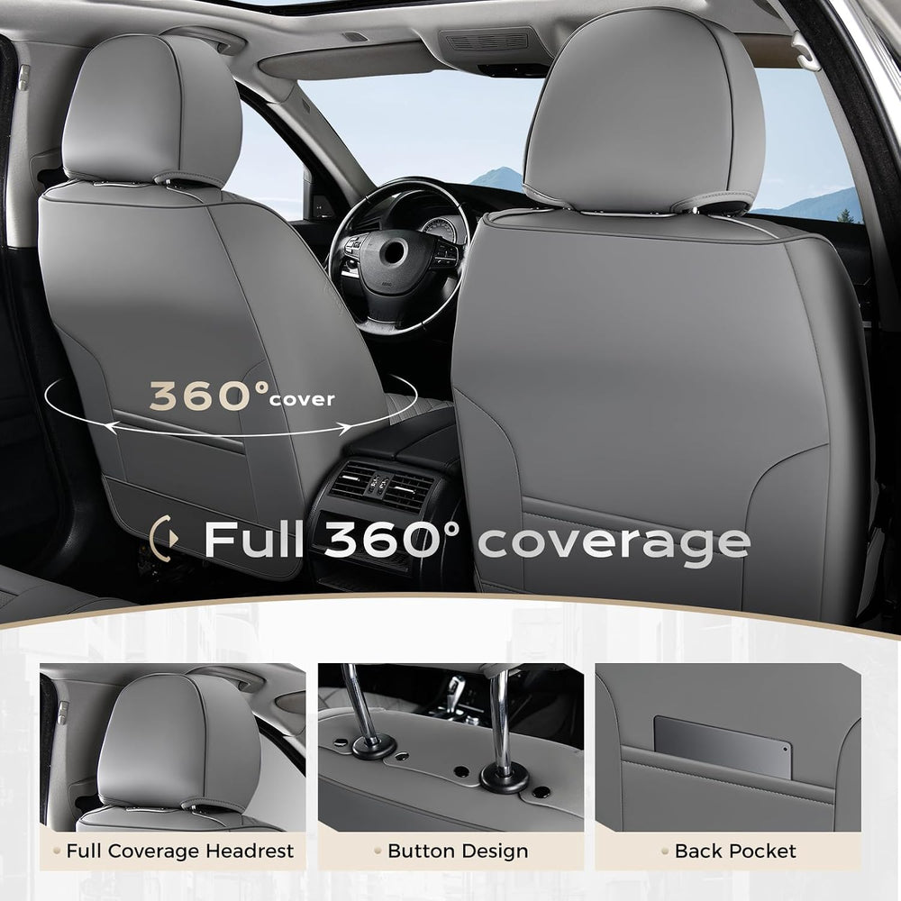 Coverado Car Seat Covers, Front Seat Cover for Car, Waterproof Leather Car Se...