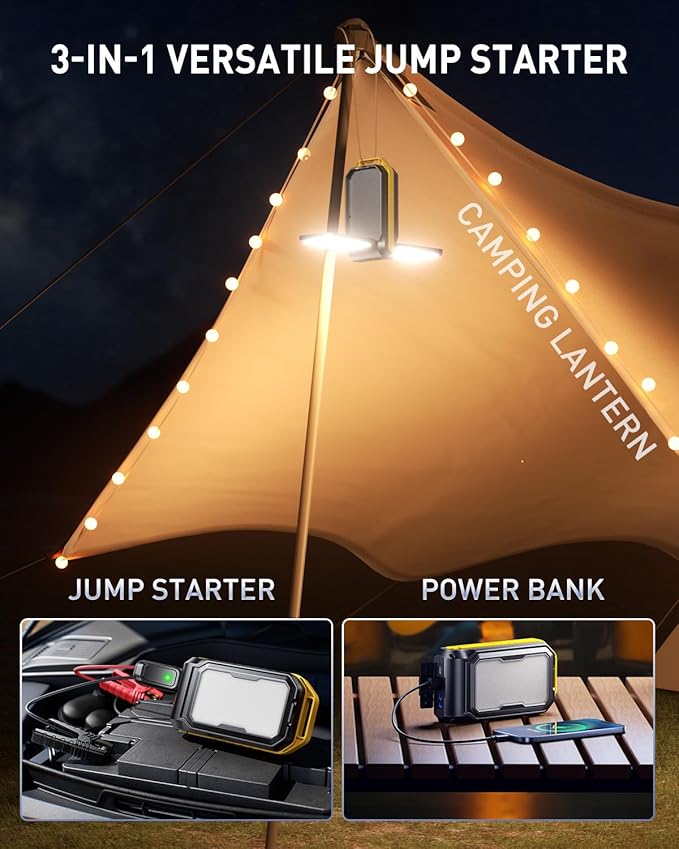 AUXITO Jump Starter: 6000A Car Portable-Battery Jumper Box