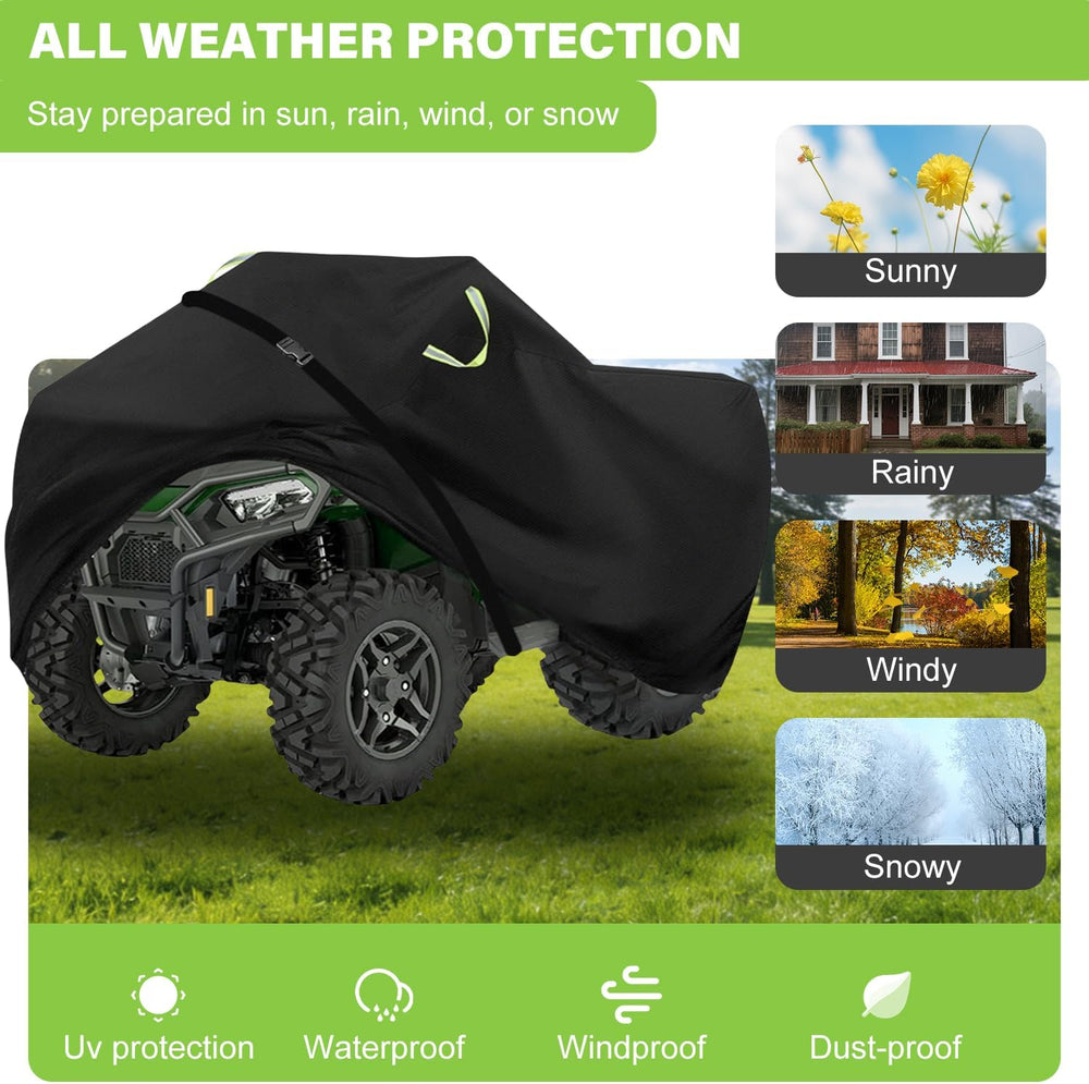 ATV Cover Waterproof Outdoor,Heavy Duty 420D Oxford Cloth,Buckle Straps | 4 W...