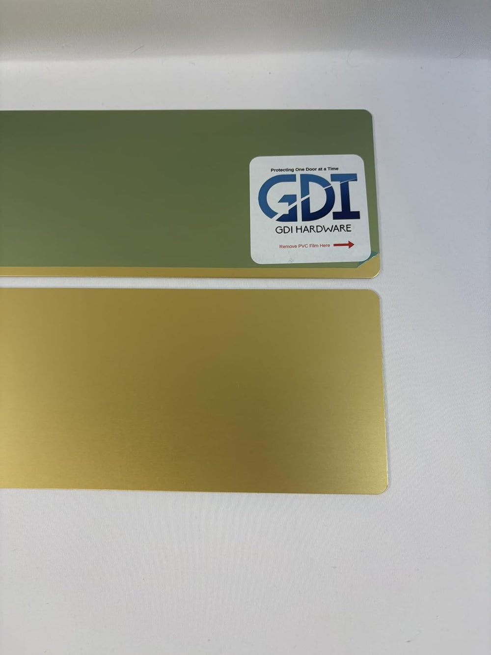 Satin Brass Push Plate/Protection Plate with Rounded Corners, Adhesive Mounte...