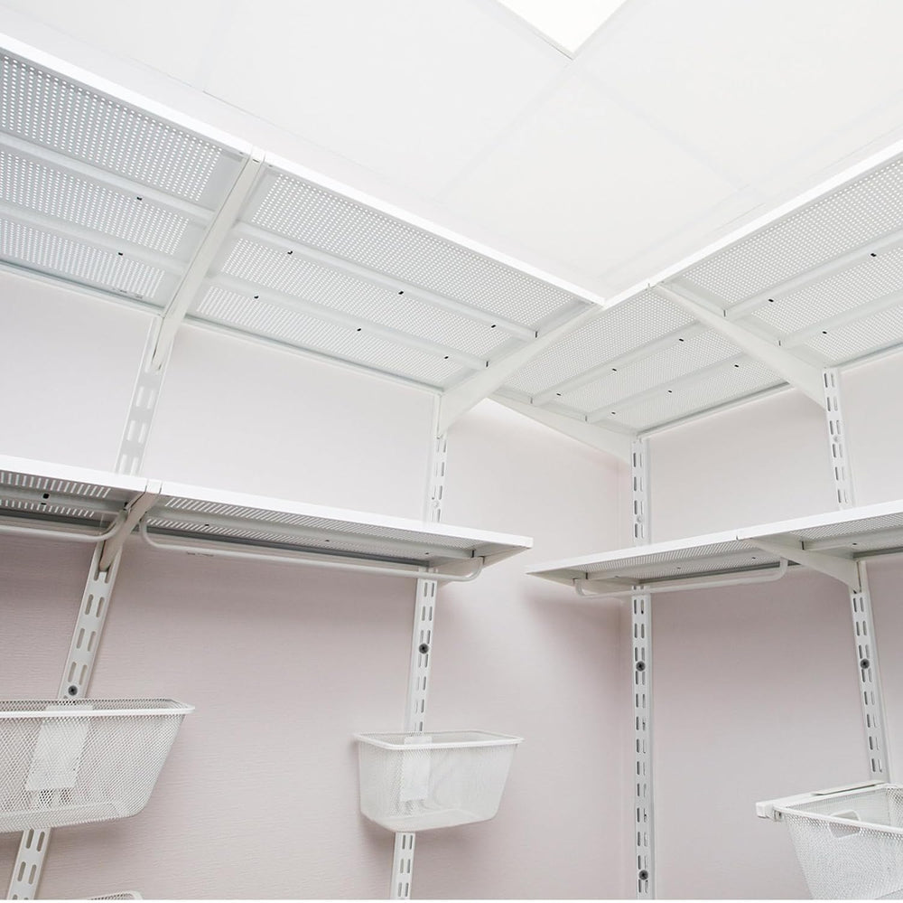 MorningRo 12 Pack 47.5" Dual Track Shelving Rail, Dual Slot Upright, White