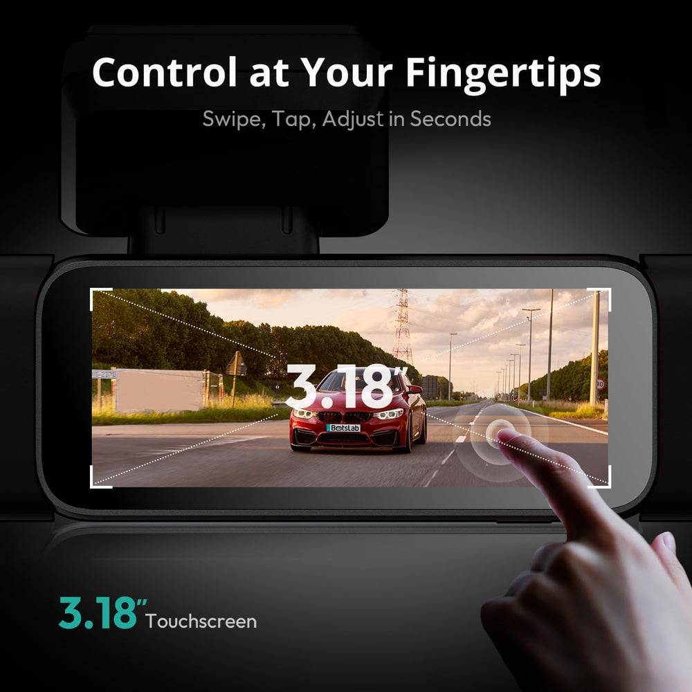 BOTSLAB 4 Channel 360ยฐ Dash Cam with Hardwire Kit, 128GB Card,Voice Control