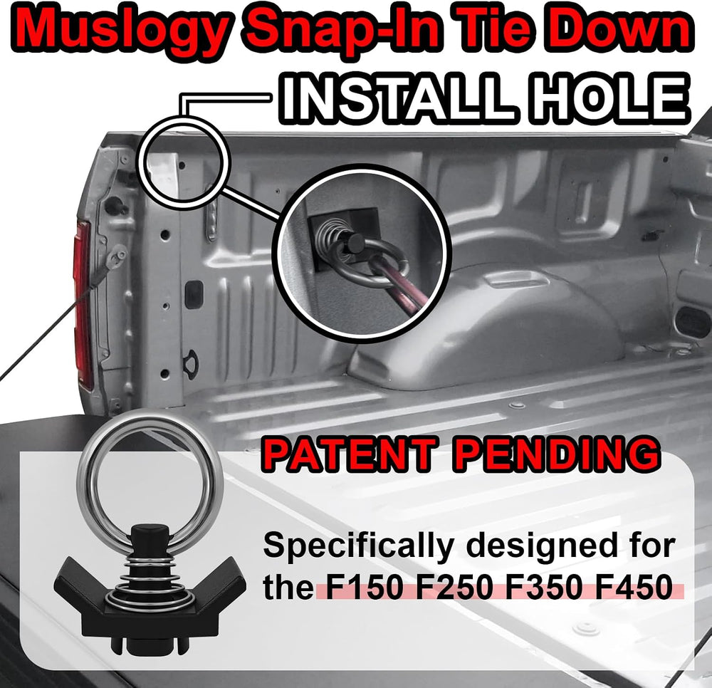 Muslogy Cargo Net for 2015+ Ford F150 & 2017+ F250/F350/F450 (Tie Down)