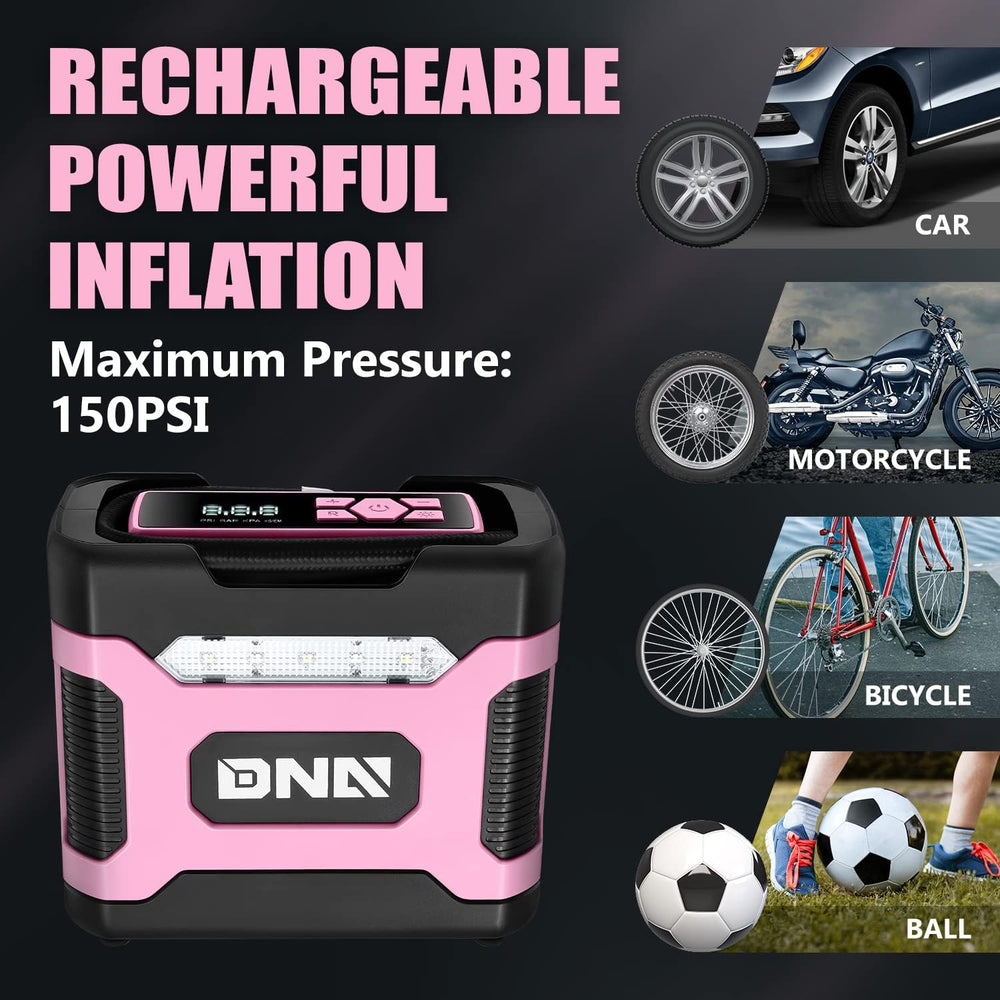 DNA MOTORING TOOLS-00212 Pink 12V DC Digital Tire Inflator Portable Air Comp...