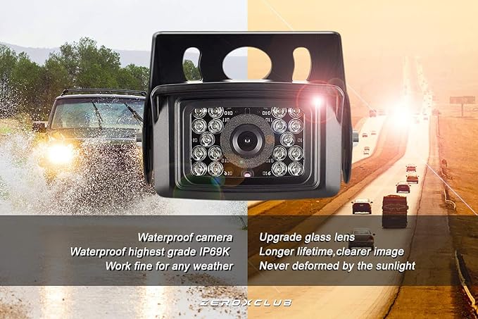 Digital Wireless Backup Camera System Kit, IP69K Waterproof Wireless 2 Rear