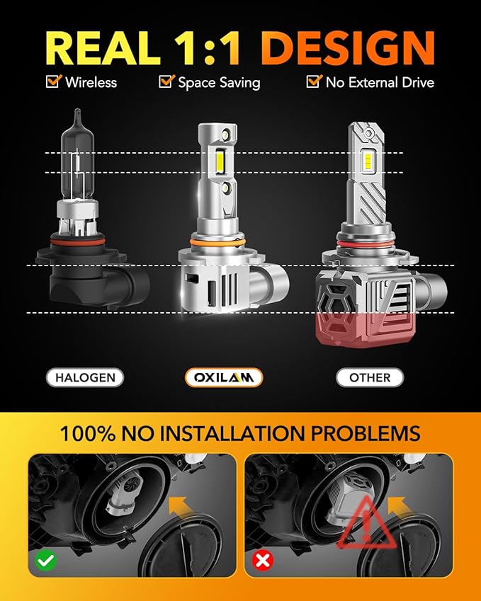 OXILAM 9005/HB3 LED Bulbs 40000LM 900% Ultra-Bright, 3 Min Quick Install
