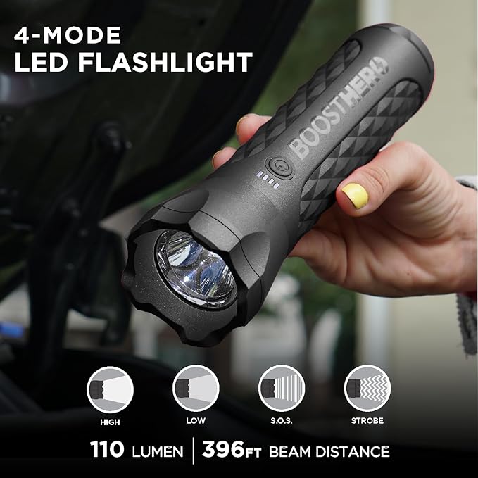 BoostHero Portable Car Battery Jump Starter, 000mAh Power Bank, LED Flashlight