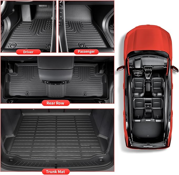 Wayhigh-All Weather Floor Mats and Cargo Mat Set Fit