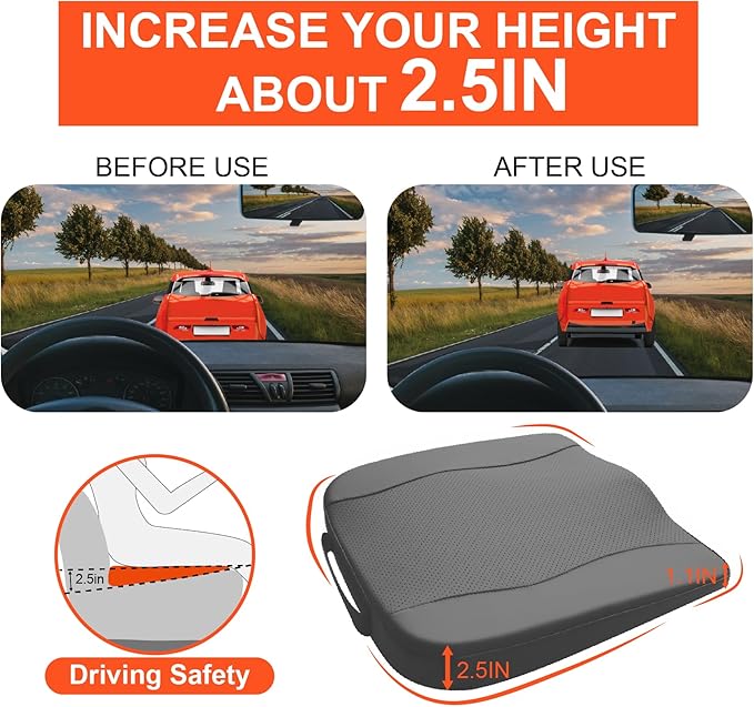 Car Seat Cushion, Comfort Memory Foam Car Cushions