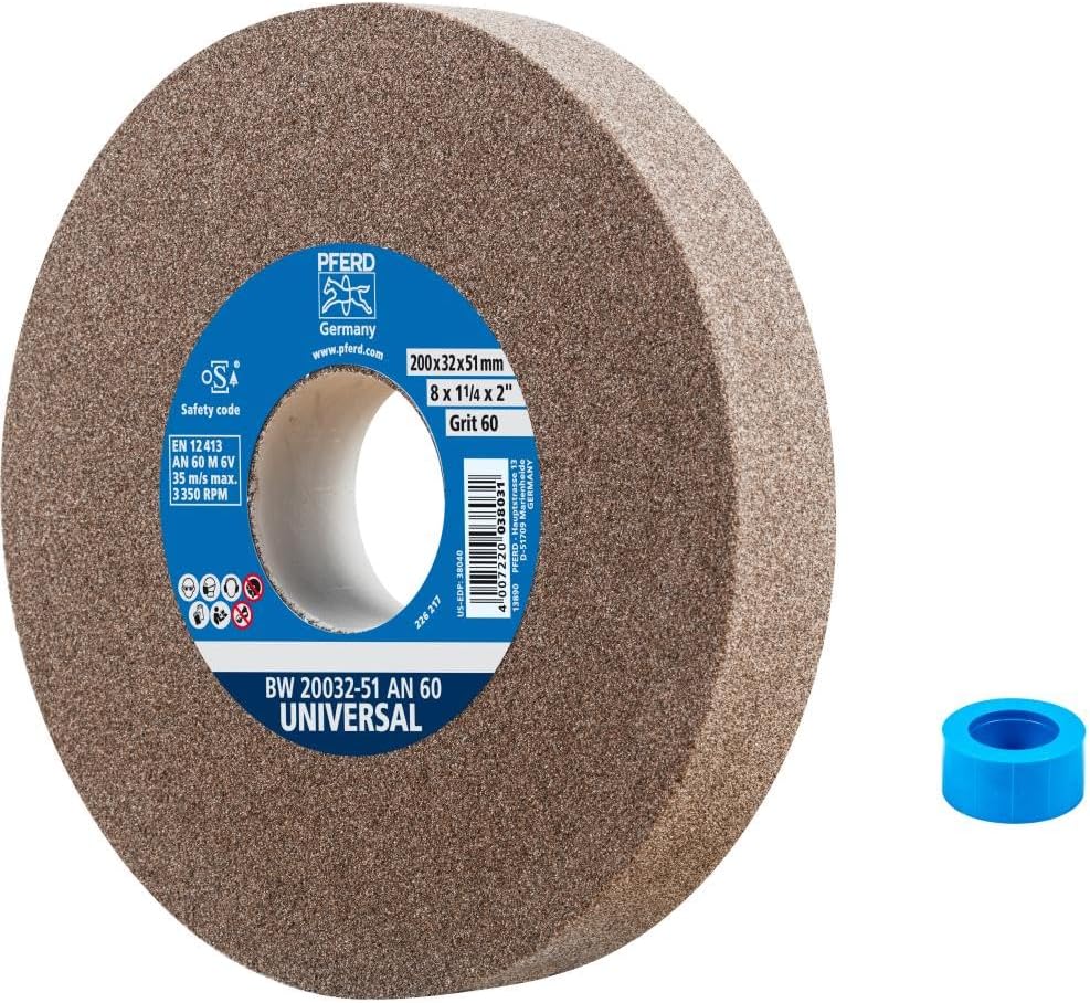PFERD Vitrified Bench Grinding Wheel 8" x 1-1/4" x 2", 60 Grit...