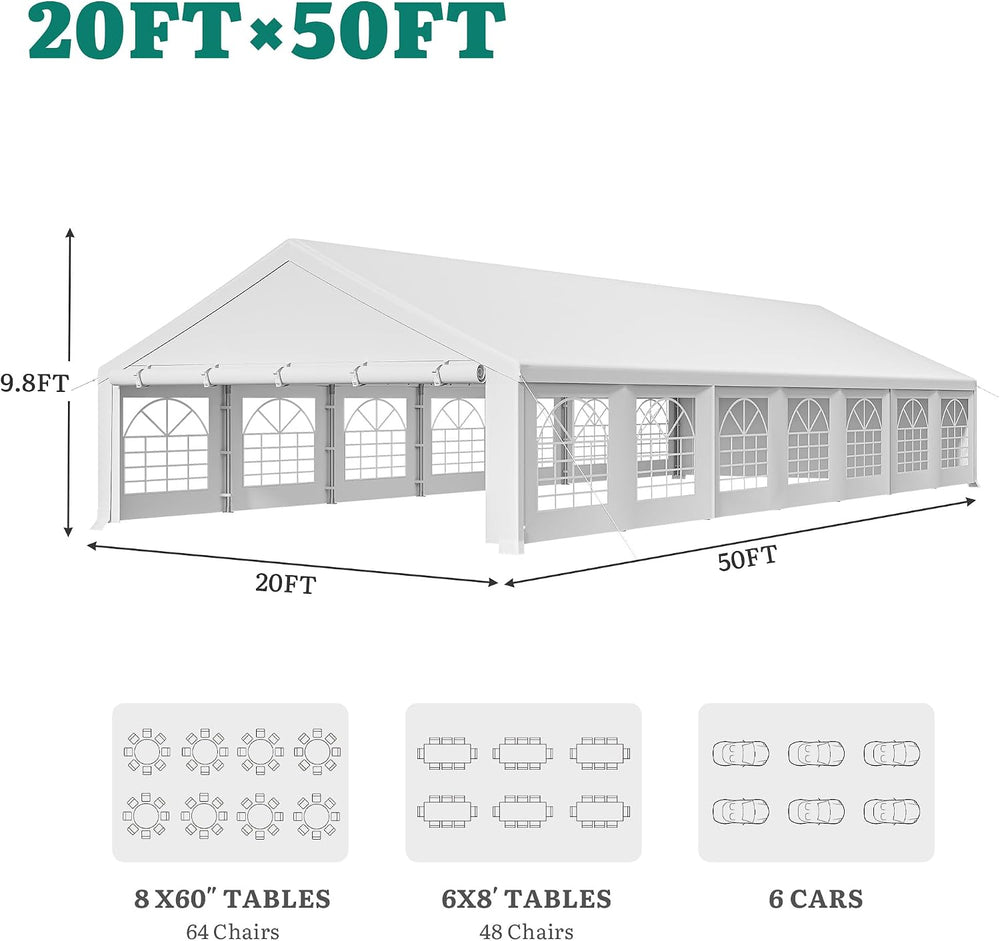 YITAHOME 20x50FT Party Tent Heavy Duty Wedding Tent Event Shelters