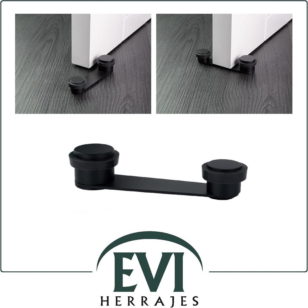 Black Adhesive Door Stopper |with 50mm Thick Door Retainer | Black Rubber | I...