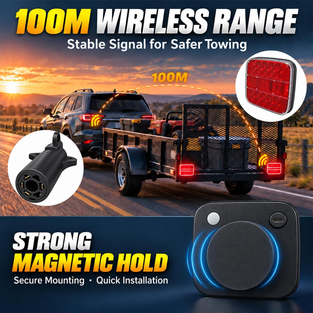 Wireless Trailer Lights Magnetic, LED Tow Light Kit