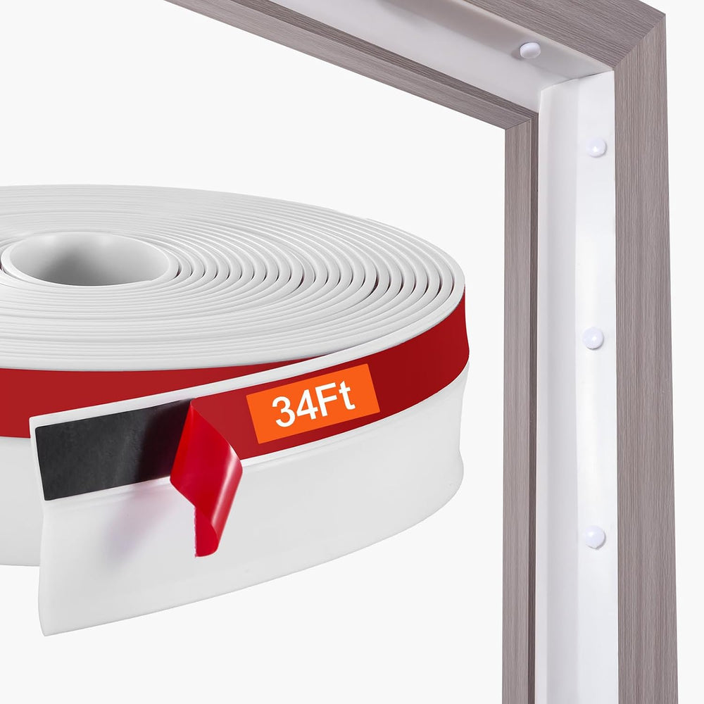 VEVOR Garage Door Seal Top and Sides Seal Strip, 34 FT Universal Weather Stri...