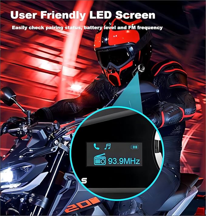Fodsports FX6S Bluetooth Motorcycle Headset, 6-Way Motorbike Intercom Bluetoo...