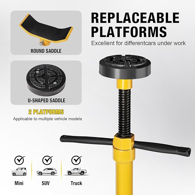 YELLOW JACKET Underhoist Support Stand 3/4 Ton Capacity Lifting from 52.8&quo...