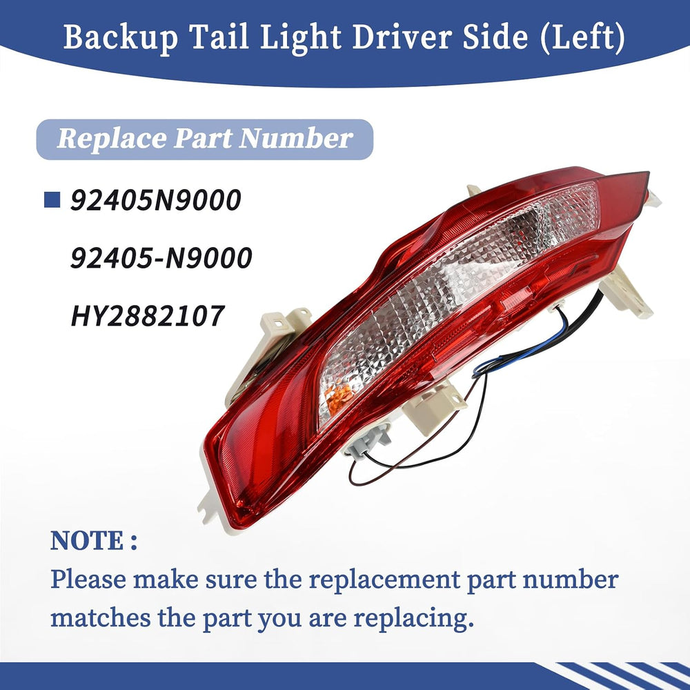Back Up Tail Light Driver Side Compatible with Hyundai Tucson 2022 2023 2024 ...