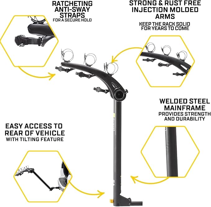 Saris Bones 3-Bike Hitch Rack Bicycle Carrier,
