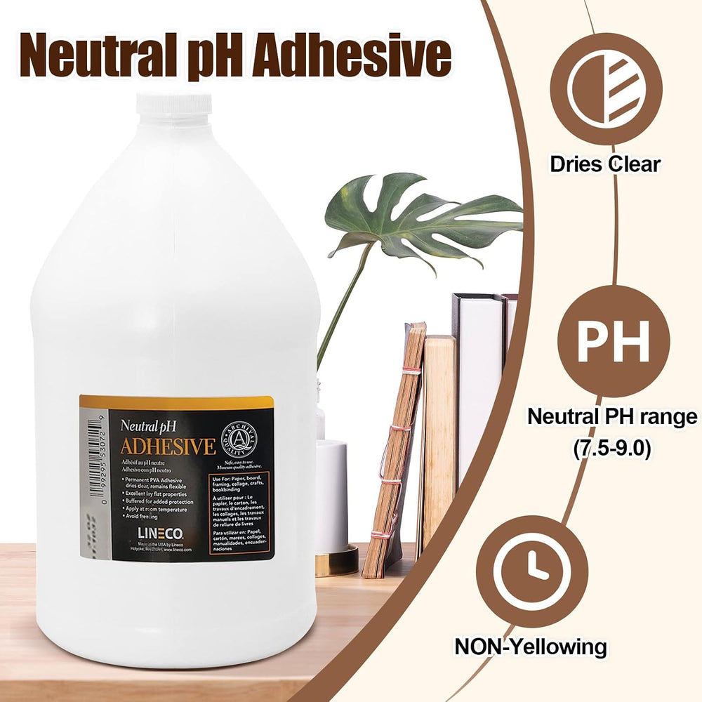 Lineco Neutral pH Adhesive, All-Purpose Glue, 1 Gallon, White, 1 Pack