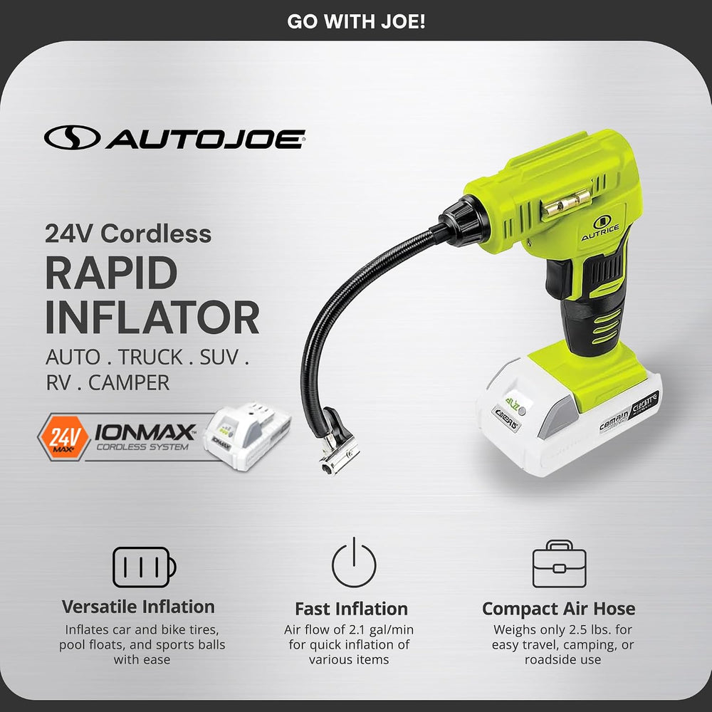 Auto Joe 24V-AJC-MAX 24V IONMAX Cordless Rapid Air Inflator, Portable Air Com...
