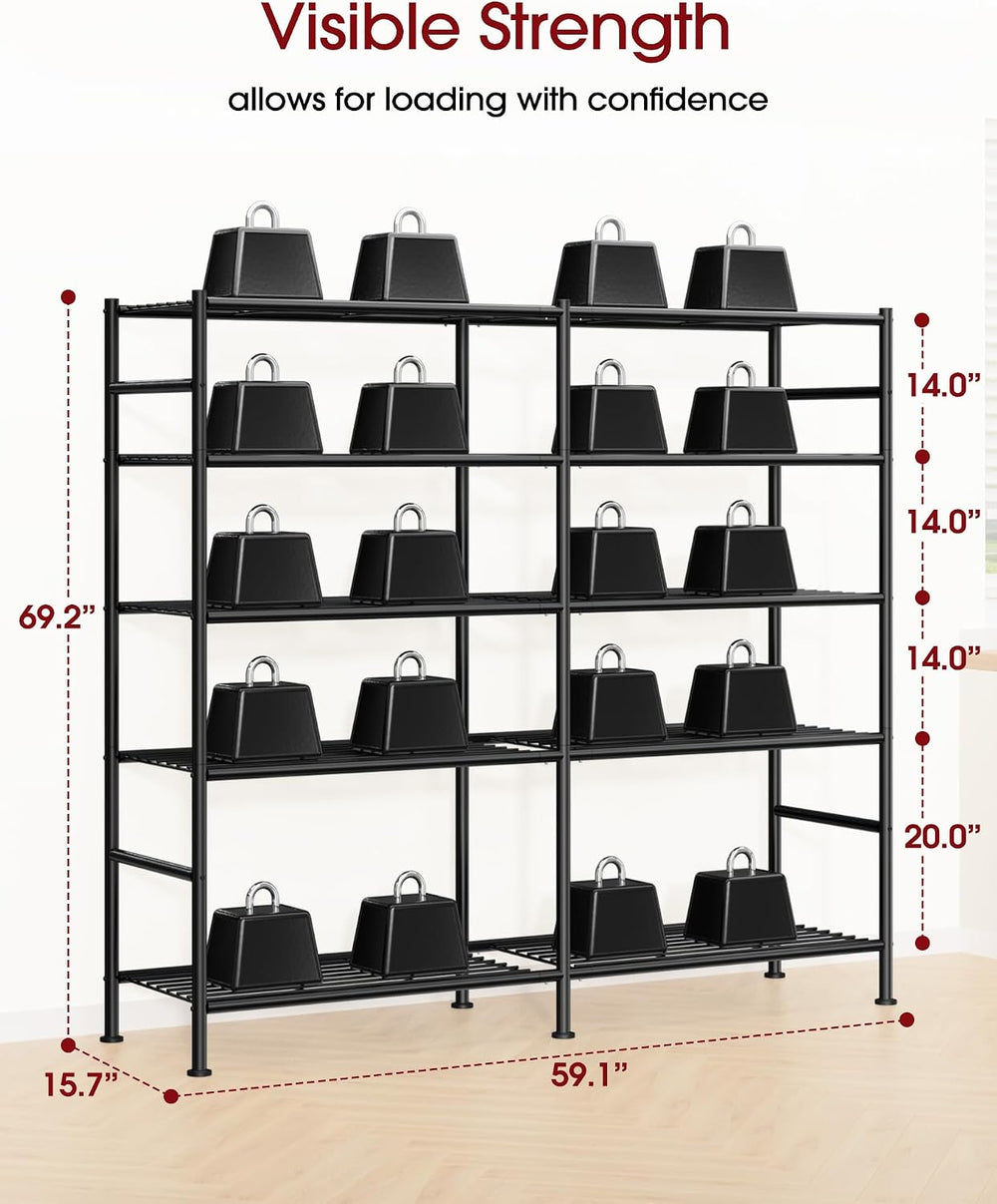 Sakugi 5-Tier Heavy-Duty Garage Storage Shelves, 59.1"x15.7"x69.2&q...