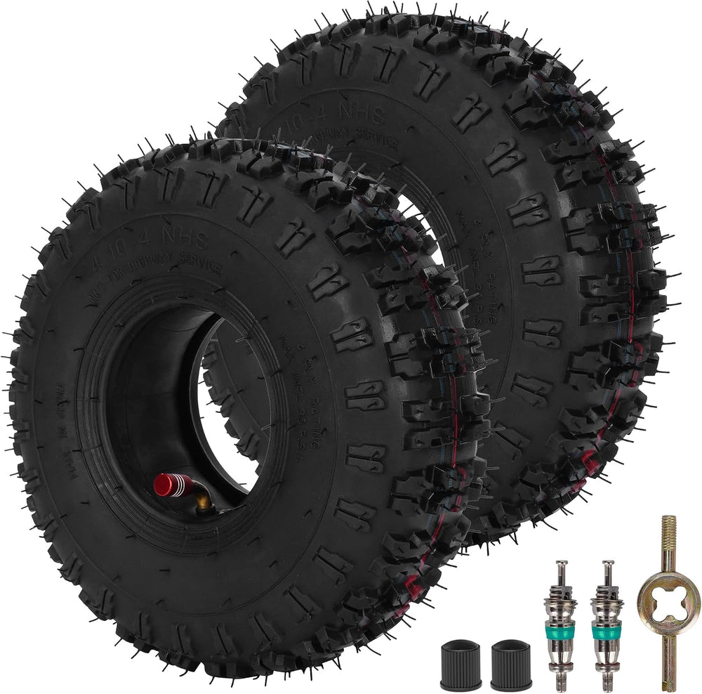 RUTU 4.10/3.50-4 410/350-4 Tire and Inner Tube with TR87 Bent Valve Stem